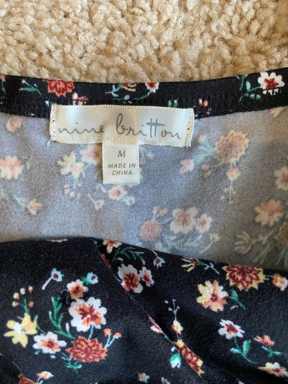 nine britton Black Mini Dress with Floral Print - Picture 5 of 6